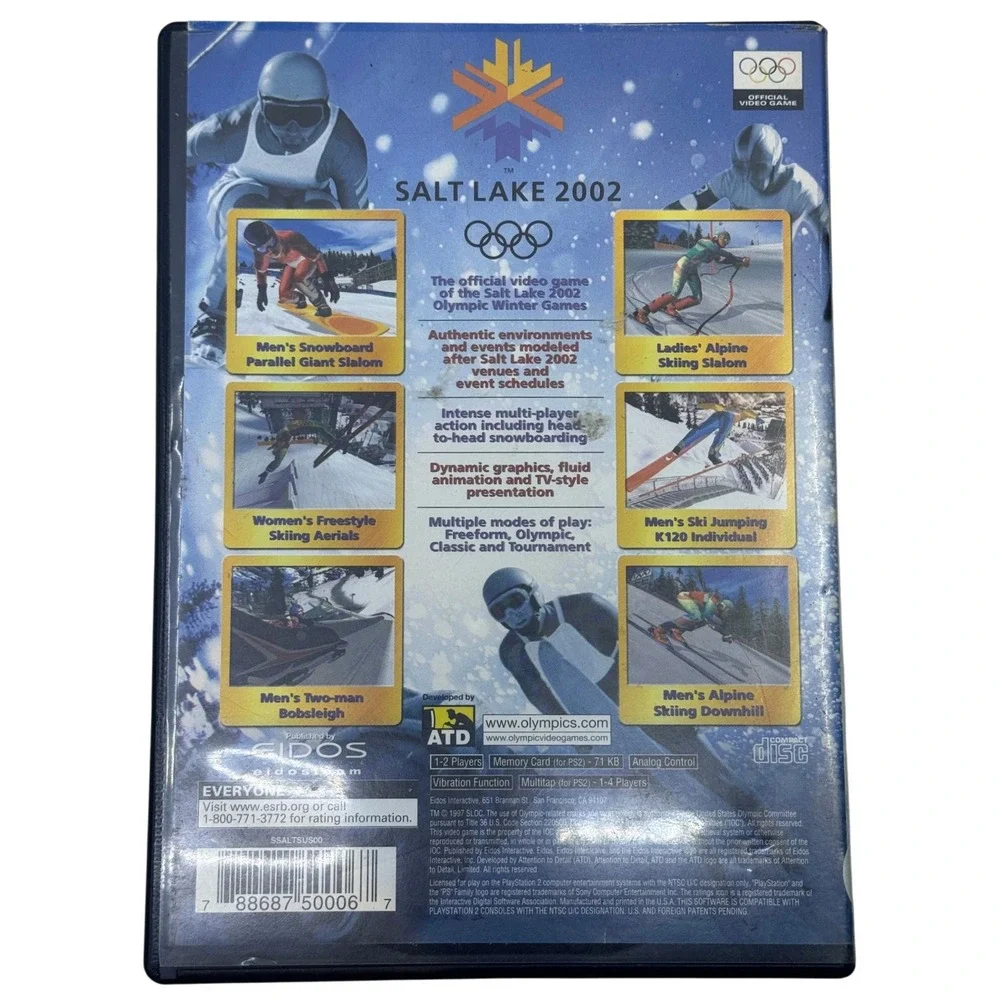 Salt Lake 2002 Sony‎ PlayStation 2 PS2 No Manual Eidos Olympic Winter Sports